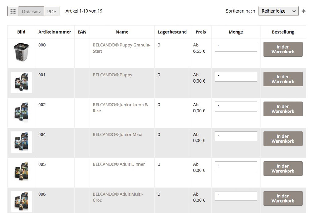 Magento 2 B2B FastGridView Screenshot