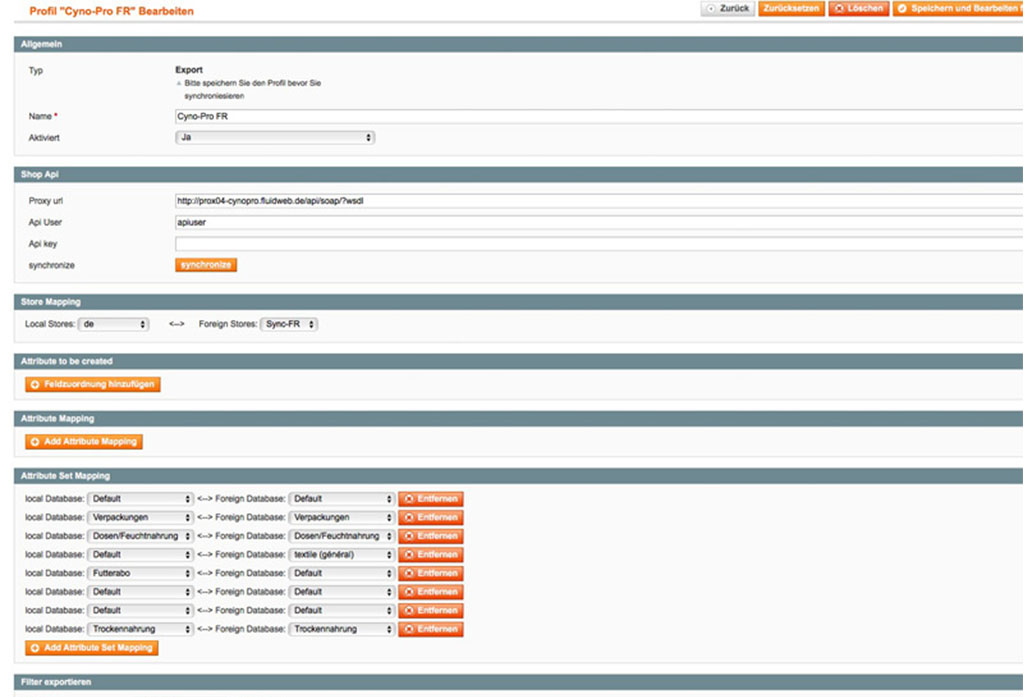 Magento 1 Store Sync Screenshot