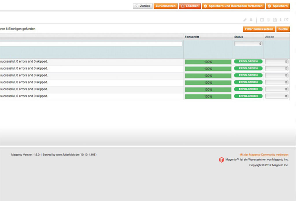 Magento 1 Store Sync Screenshot