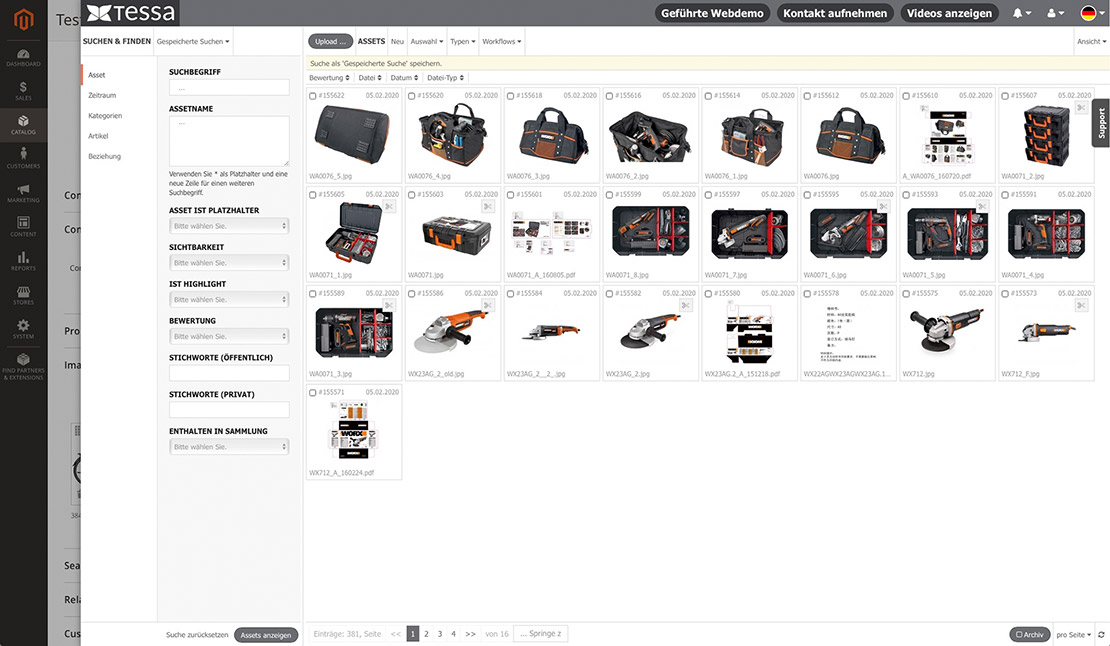 Magento 2 DAM Connector für TESSA Screenshot