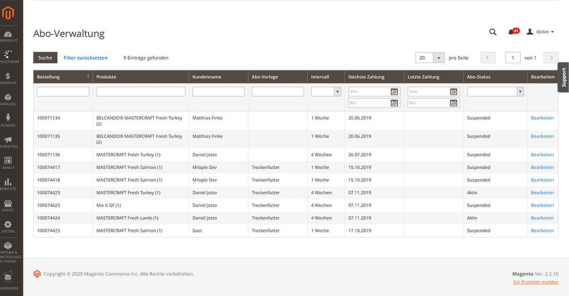 Subscription Order – Abo-Modul für Magento 2 Screenshot