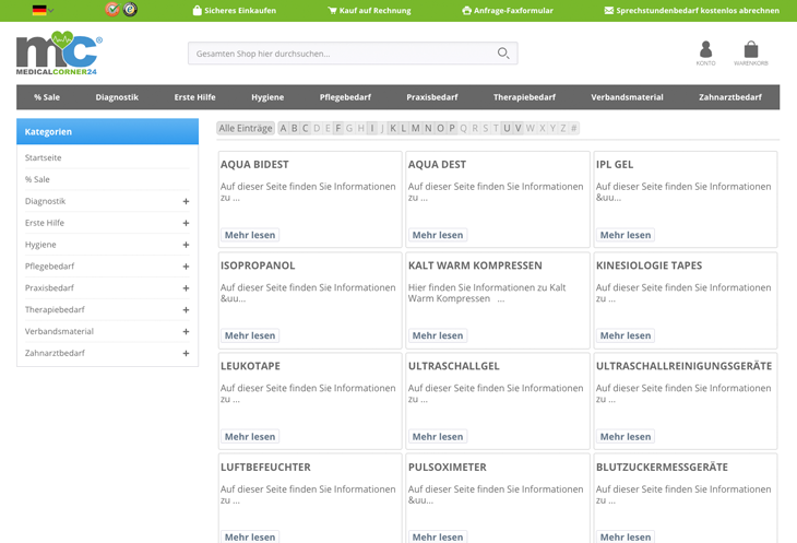 Magento 2 Glossar / Glossary Screenshot