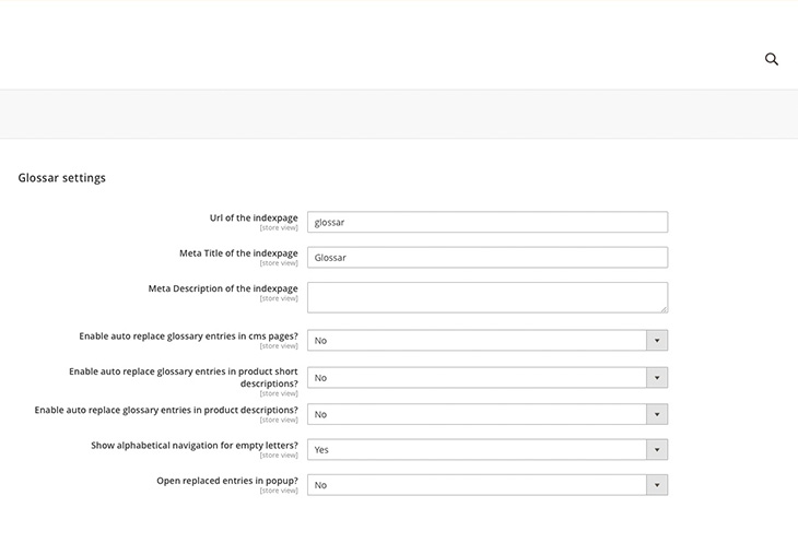 Magento 2 Glossary Screenshot