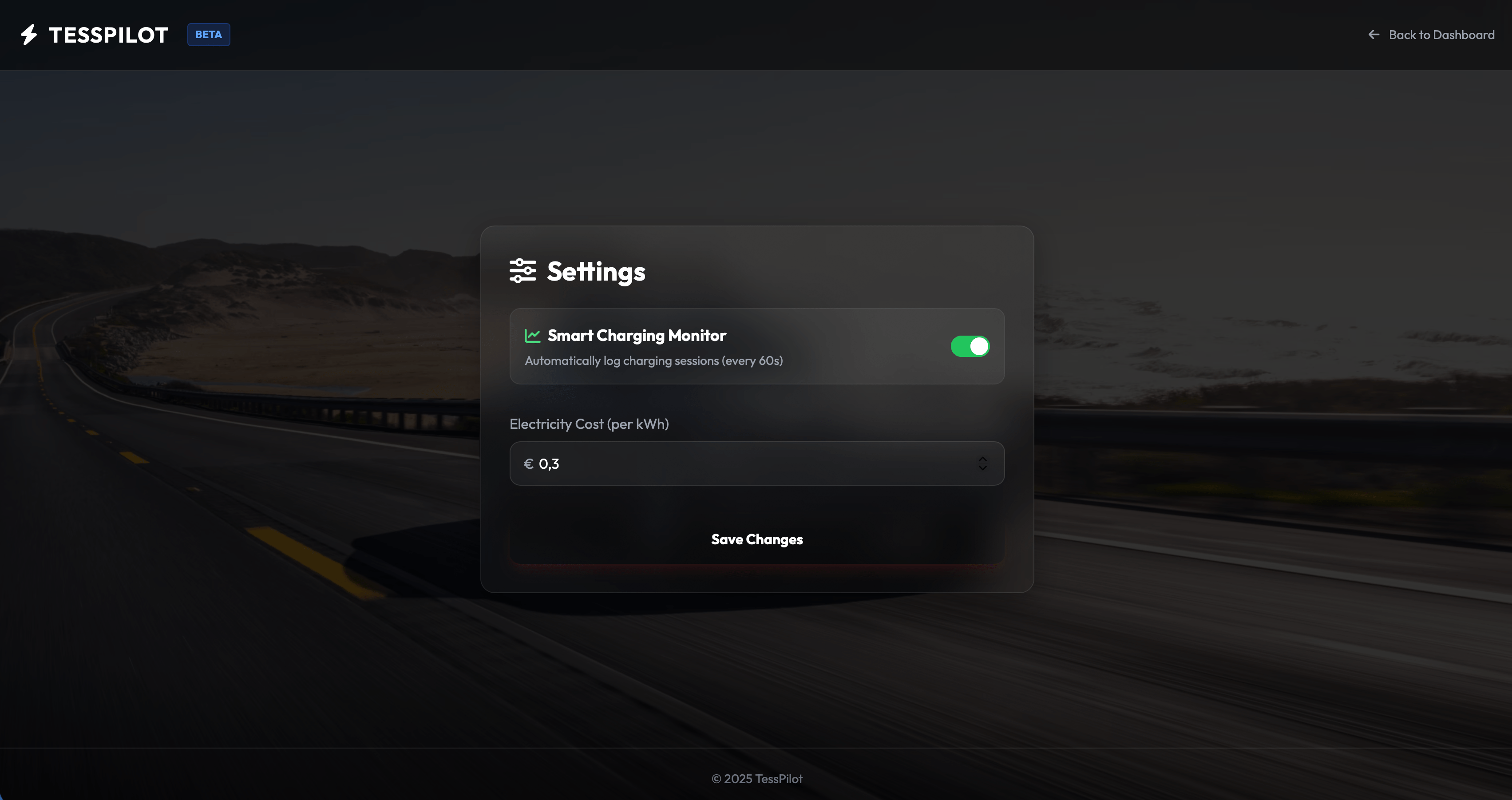 Tesspilot - Tesla Dashboard für Fahrzeug- und Flottenveraltung Screenshot