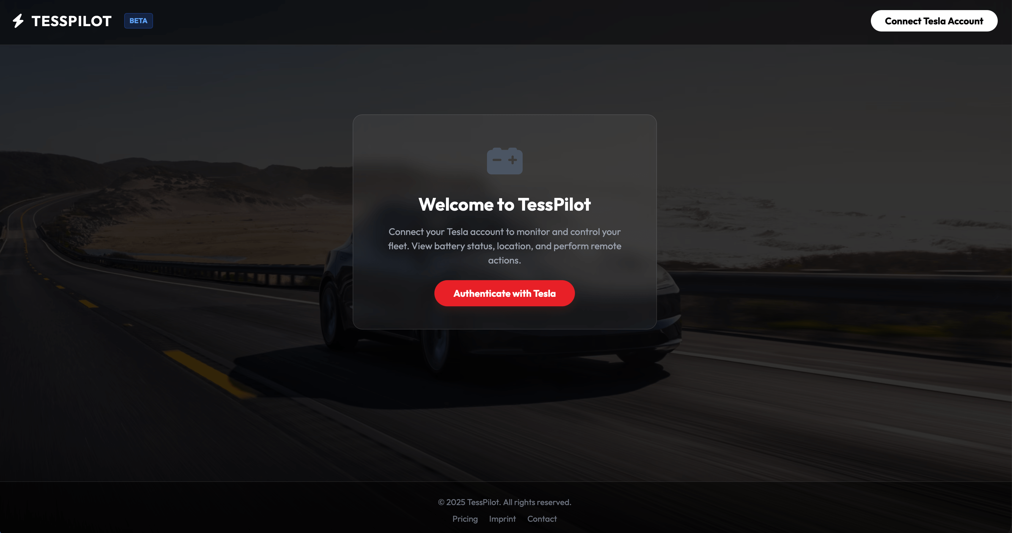 Tesspilot - Tesla Dashboard für Fahrzeug- und Flottenveraltung Screenshot
